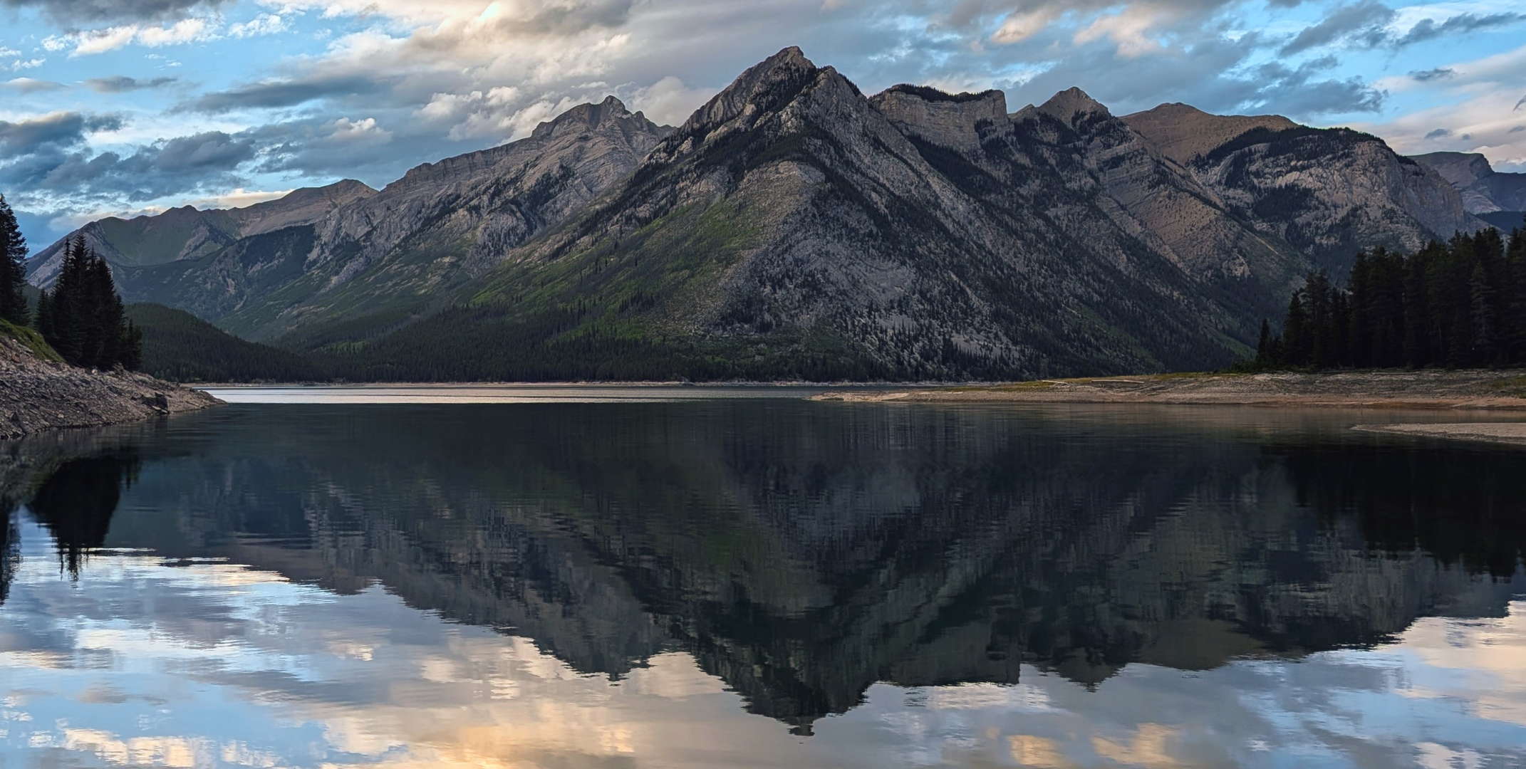 Mountains reflected in a lake