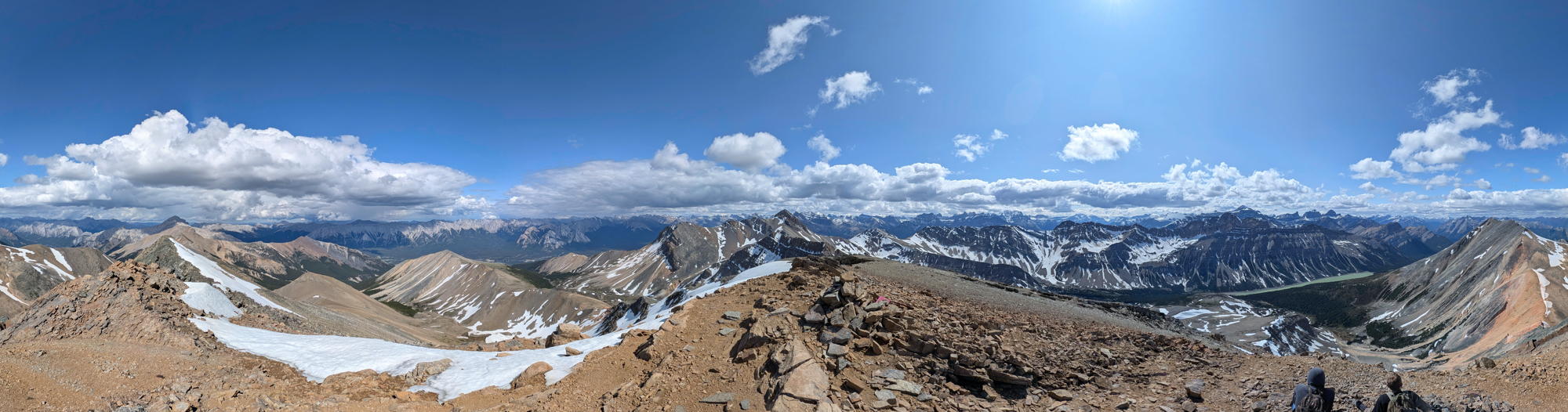 360-degree panoramic view from an alpine summit