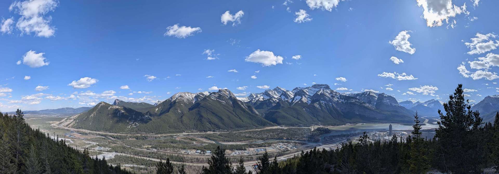 The view looking south from Exshaw Mountain