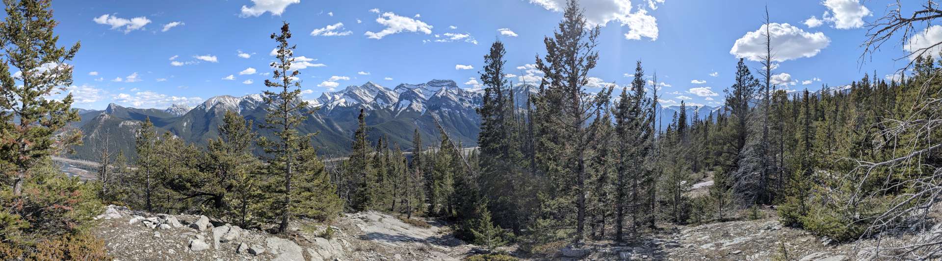 Summit views looking south from Exshaw Mountain