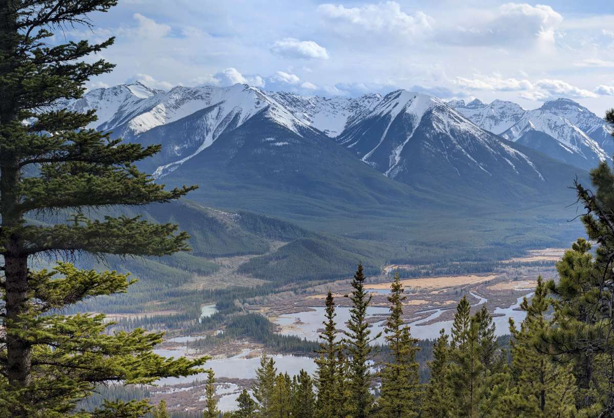 The Vermillion Lakes of Banff, seen from Stoney Lookout Mountain