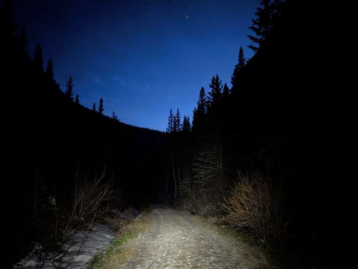 Travelling Quaite Creek trail in the dark