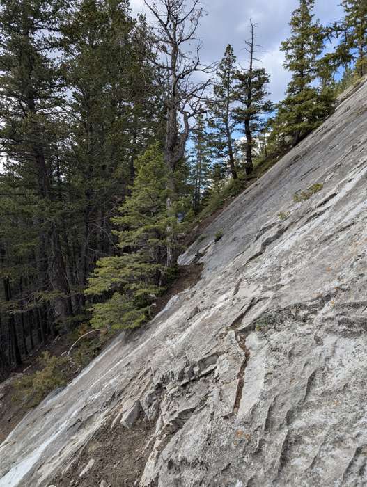 Steep slab near the Engagement Peak trail