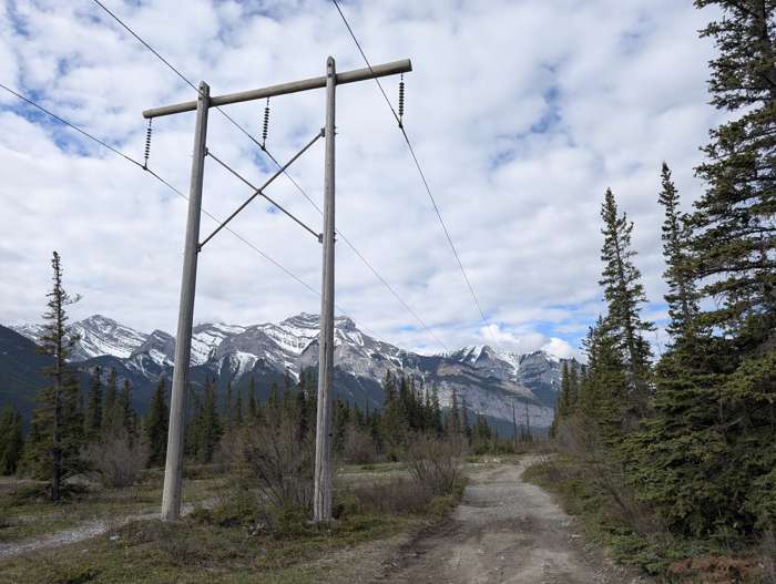 Power lines on the Jura Creek Trail